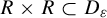 upper R times upper R subset of upper D Subscript epsilon