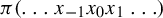 pi left parenthesis ellipsis x Subscript negative 1 Baseline x 0 x 1 ellipsis right parenthesis