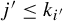 j prime less than or equals k Subscript i prime