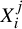 upper X Subscript i Superscript j