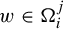 w element of normal upper Omega Subscript i Superscript j