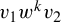v 1 w Superscript k Baseline v 2