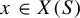 x element of upper X left parenthesis upper S right parenthesis