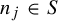 n Subscript j Baseline element of upper S