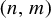 left parenthesis n comma m right parenthesis