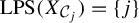 upper L upper P upper S left parenthesis upper X Subscript script upper C Sub Subscript j Subscript Baseline right parenthesis equals StartSet j EndSet