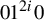 01 Superscript 2 i Baseline 0