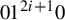 01 Superscript 2 i plus 1 Baseline 0