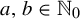 a comma b element of double struck upper N 0