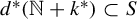 d Superscript asterisk Baseline left parenthesis double struck upper N plus k Superscript asterisk Baseline right parenthesis subset of upper S