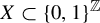 upper X subset of left brace 0 comma 1 right brace Superscript double struck upper Z