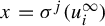 x equals sigma Superscript j Baseline left parenthesis u Subscript i Superscript infinity Baseline right parenthesis
