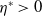 eta Superscript asterisk Baseline greater than 0