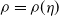 rho equals rho left parenthesis eta right parenthesis