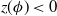 z left parenthesis phi right parenthesis less than 0