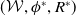 left parenthesis script upper W comma phi Superscript asterisk Baseline comma upper R Superscript asterisk Baseline right parenthesis