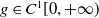 g element of upper C Superscript 1 Baseline left bracket 0 comma plus normal infinity right parenthesis