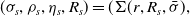 left parenthesis sigma Subscript s Baseline comma rho Subscript s Baseline comma eta Subscript s Baseline comma upper R Subscript s Baseline right parenthesis equals left parenthesis normal upper Sigma left parenthesis r comma upper R Subscript s Baseline comma sigma overbar right parenthesis comma