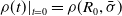 rho left parenthesis t right parenthesis vertical bar Subscript t equals 0 Baseline equals rho left parenthesis upper R 0 comma sigma overbar right parenthesis