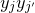 y Subscript j Baseline y Subscript j prime