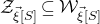 script upper Z Subscript ModifyingAbove xi With right arrow left bracket upper S right bracket Baseline subset of or equal to script upper W Subscript ModifyingAbove xi With right arrow left bracket upper S right bracket