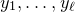 y 1 comma ellipsis comma y Subscript script l Baseline