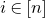i element of left bracket n right bracket