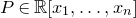 upper P element of double struck upper R left bracket x 1 comma ellipsis comma x Subscript n Baseline right bracket