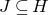 upper J subset of or equal to upper H