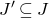 upper J prime subset of or equal to upper J