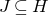 upper J subset of or equal to upper H