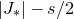 StartAbsoluteValue upper J Subscript asterisk Baseline EndAbsoluteValue minus s divided by 2