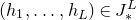 left parenthesis h 1 comma ellipsis comma h Subscript upper L Baseline right parenthesis element of upper J Subscript asterisk Superscript upper L