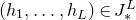 left parenthesis h 1 comma ellipsis comma h Subscript upper L Baseline right parenthesis element of upper J Subscript asterisk Superscript upper L