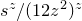 s Superscript z Baseline divided by left parenthesis 12 z squared right parenthesis Superscript z