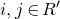i comma j element of upper R prime