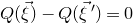 upper Q left parenthesis ModifyingAbove xi With right arrow right parenthesis minus upper Q left parenthesis ModifyingAbove xi With right arrow Superscript prime Baseline right parenthesis equals 0