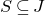 upper S subset of or equal to upper J