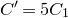 upper C prime equals 5 upper C 1