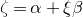zeta equals alpha plus xi beta
