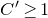 upper C prime greater than or equals 1