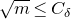 StartRoot m EndRoot less than or equals upper C Subscript delta