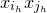 x Subscript i Sub Subscript h Baseline x Subscript j Sub Subscript h