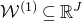 script upper W Superscript left parenthesis 1 right parenthesis Baseline subset of or equal to double struck upper R Superscript upper J