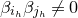 beta Subscript i Sub Subscript h Baseline beta Subscript j Sub Subscript h Baseline not equals 0