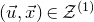 left parenthesis ModifyingAbove u With right arrow comma ModifyingAbove x With right arrow right parenthesis element of script upper Z Superscript left parenthesis 1 right parenthesis