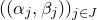 left parenthesis left parenthesis alpha Subscript j Baseline comma beta Subscript j Baseline right parenthesis right parenthesis Subscript j element of upper J