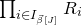 product Underscript i element of upper I Subscript ModifyingAbove beta With right arrow left bracket upper J right bracket Endscripts upper R Subscript i