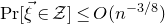 normal upper P normal r left bracket ModifyingAbove xi With right arrow element of script upper Z right bracket less than or equals upper O left parenthesis n Superscript negative 3 divided by 8 Baseline right parenthesis