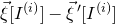 ModifyingAbove xi With right arrow left bracket upper I Superscript left parenthesis i right parenthesis Baseline right bracket minus ModifyingAbove xi With right arrow prime left bracket upper I Superscript left parenthesis i right parenthesis Baseline right bracket